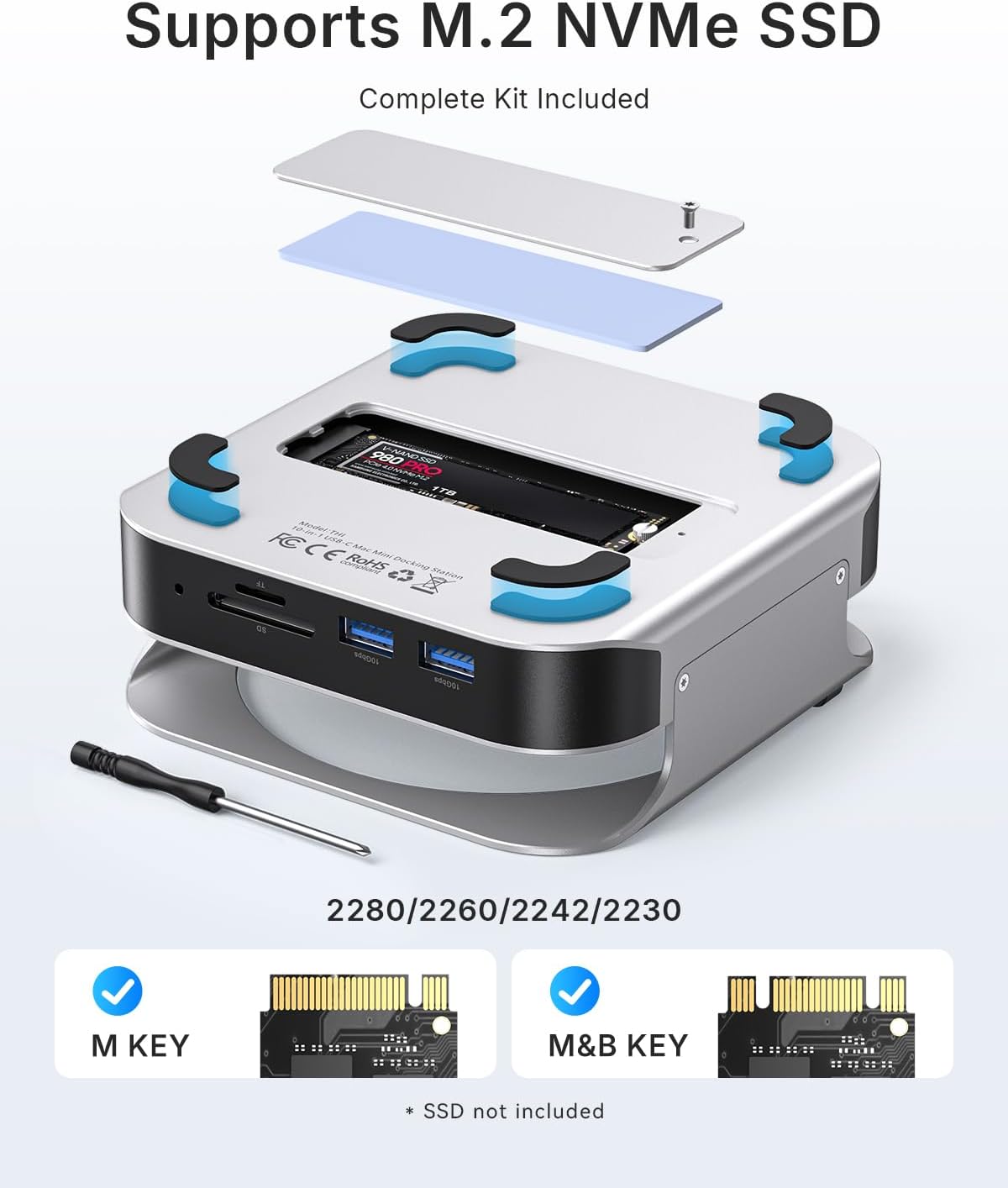 Vention Dock 10-in-1 Mac Mini M4/M4 Pro con DisplayPort 4K - immagine 7