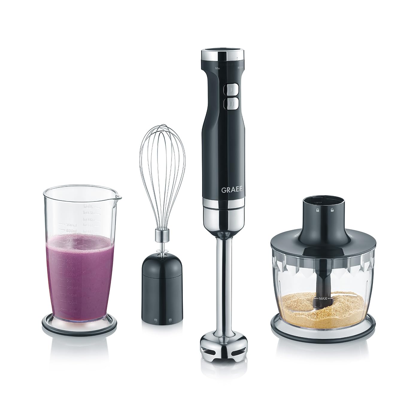 Graef HB502EU frullatore 0,7 L Frullatore ad immersione Nero, Argento