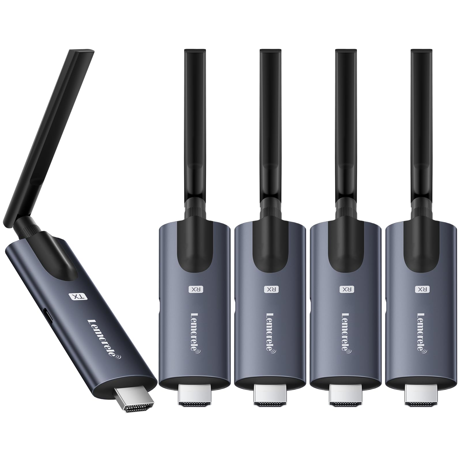 Lemorele Trasmettitore HDMI Wireless 1080P con 4 Ricevitori