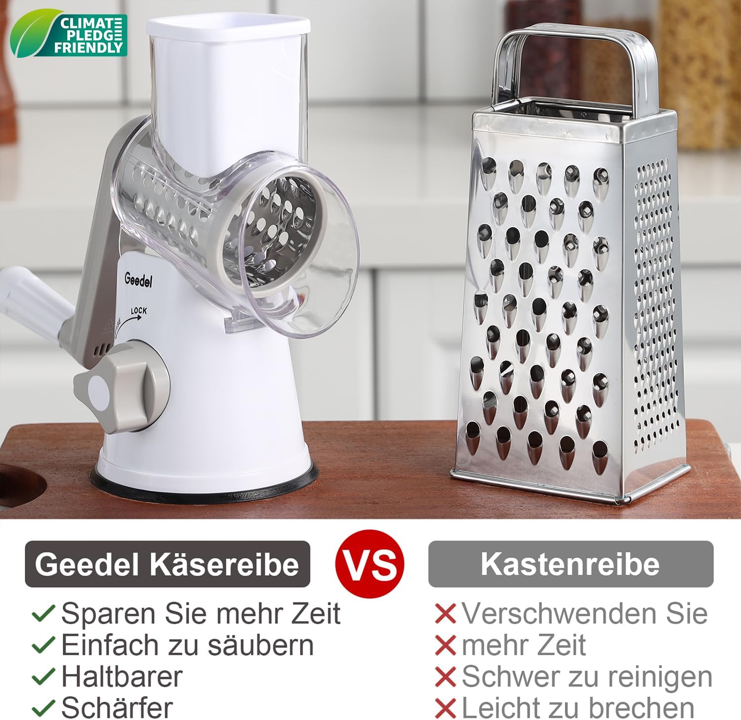 Grattugia per Formaggio Rotante con 3 Lame - immagine 2