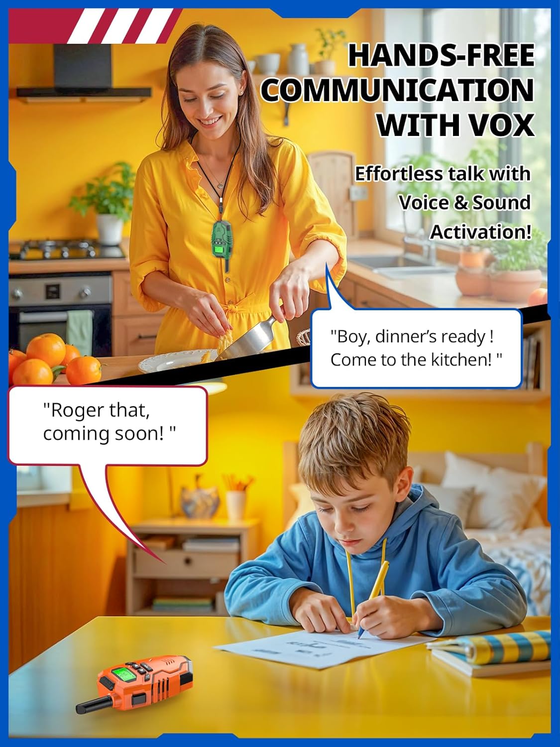 Walkie-Talkie Bambini Ricaricabili 48h, 3km di Raggio - immagine 6