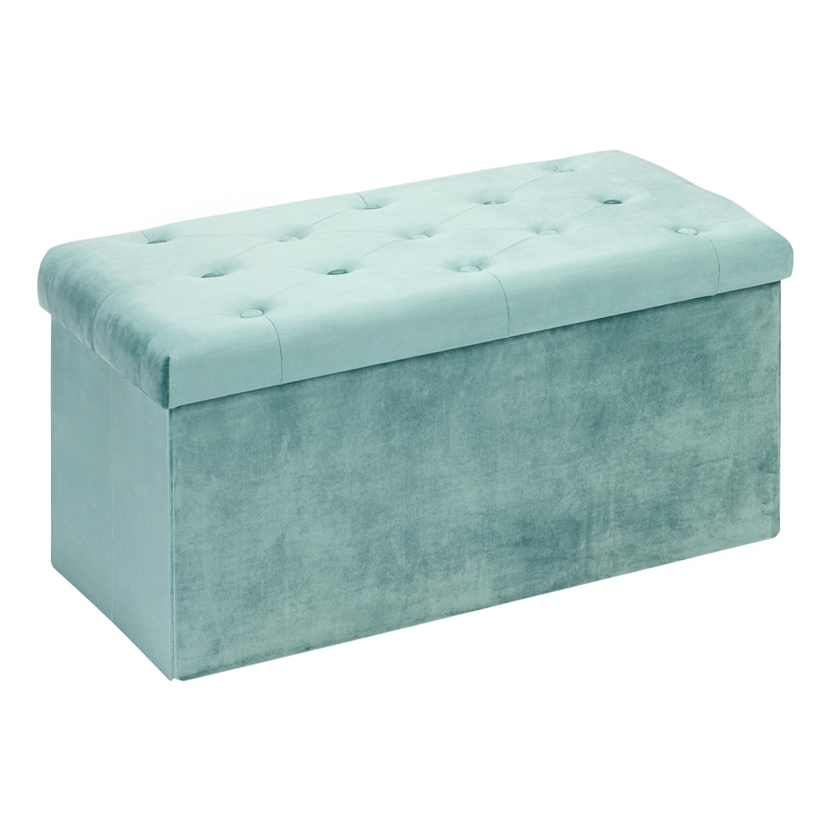 Bonlife Pouf Contenitore Velluto 80x40x40cm, Verde