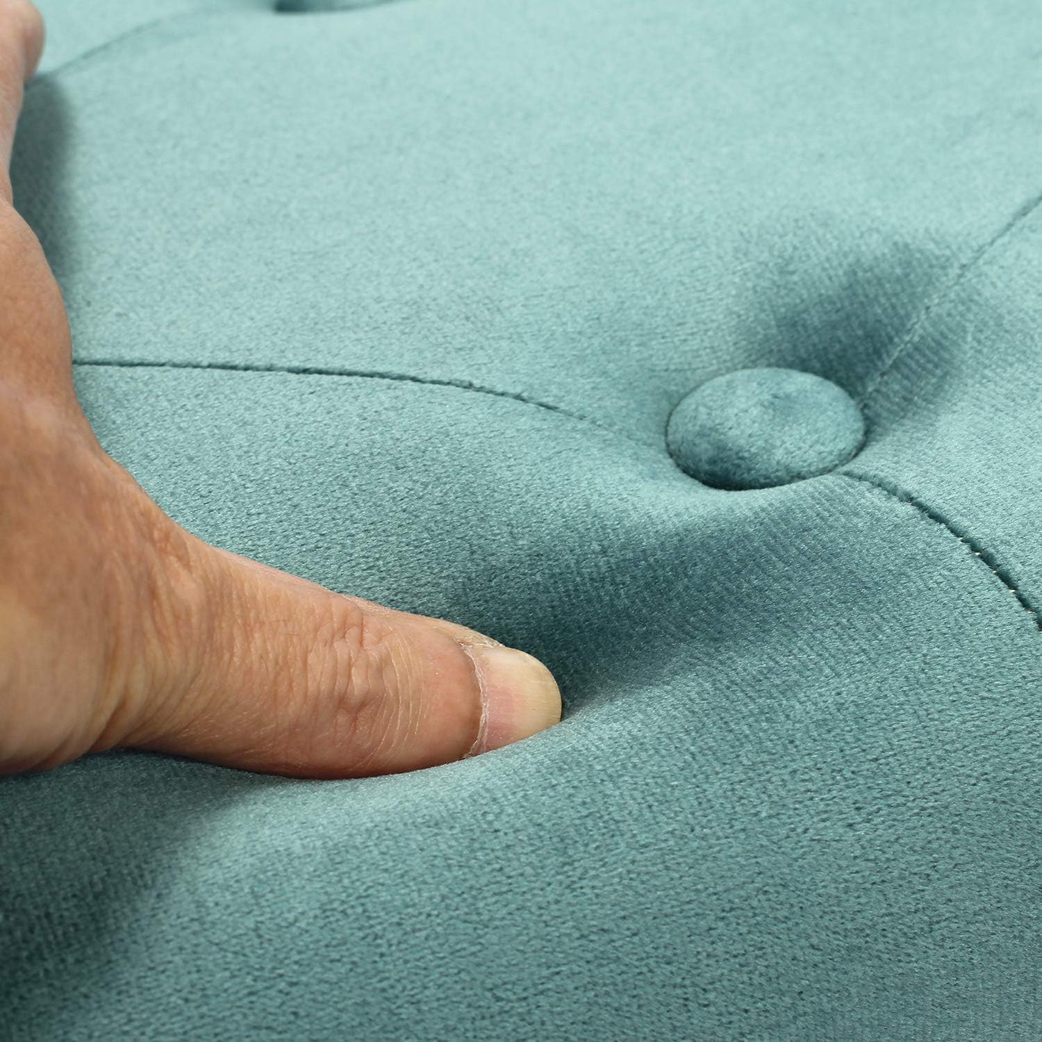 Bonlife Pouf Contenitore Velluto 80x40x40cm, Verde - immagine 7