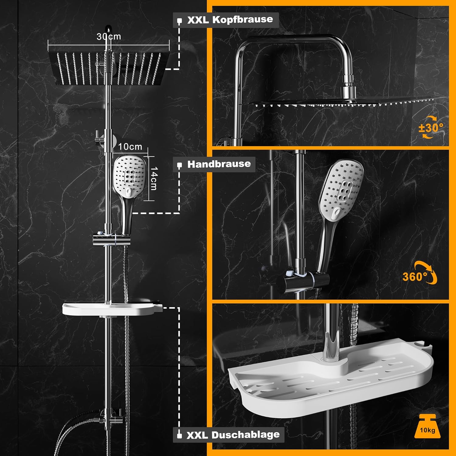 Görbach Colonna Doccia Idromassaggio Acciaio Inox - immagine 4