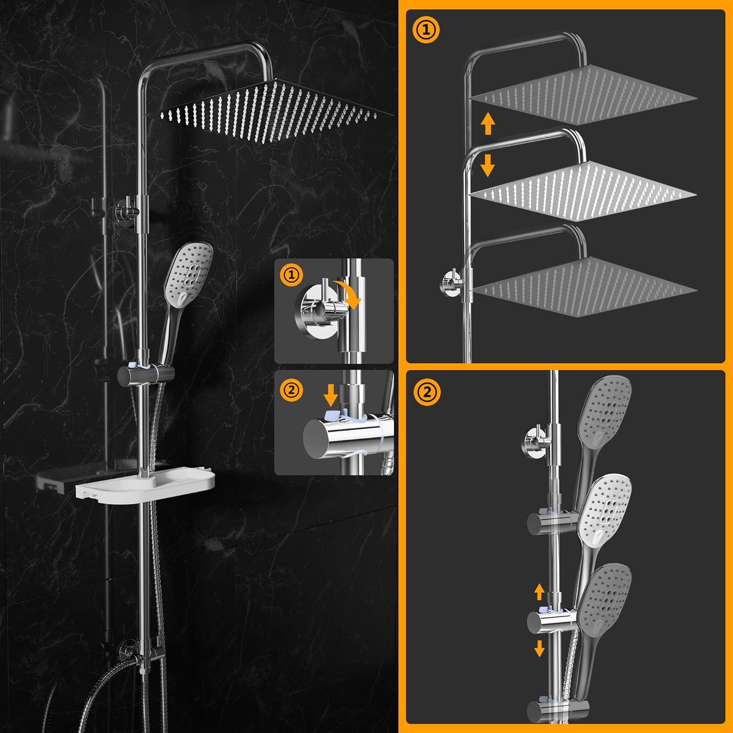 Görbach Colonna Doccia Idromassaggio Acciaio Inox - immagine 5