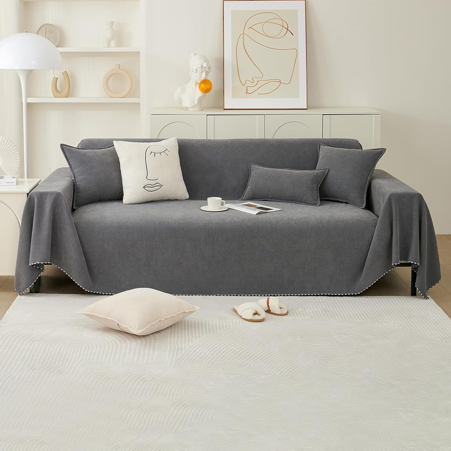 Copridivano Coperta Protettiva Multiuso, Grigio Scuro