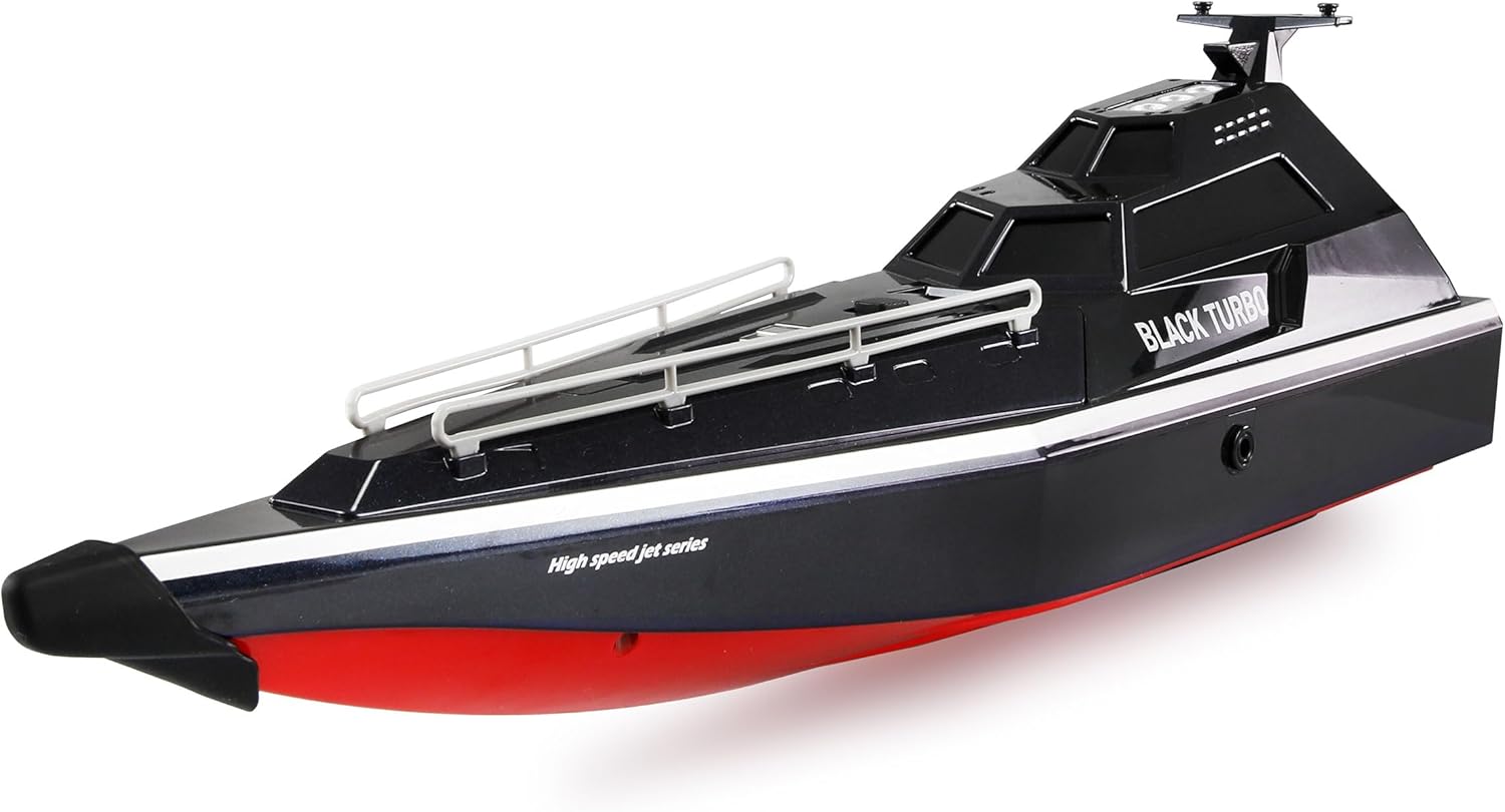 Amewi Black Turbo Barca Militare RC 28 km/h, Nera - immagine 2