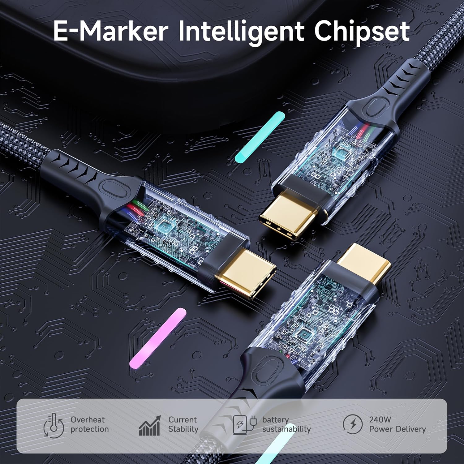 Cavo USB Type-C Thunderbolt 4 - 3m, 40Gbps - immagine 5