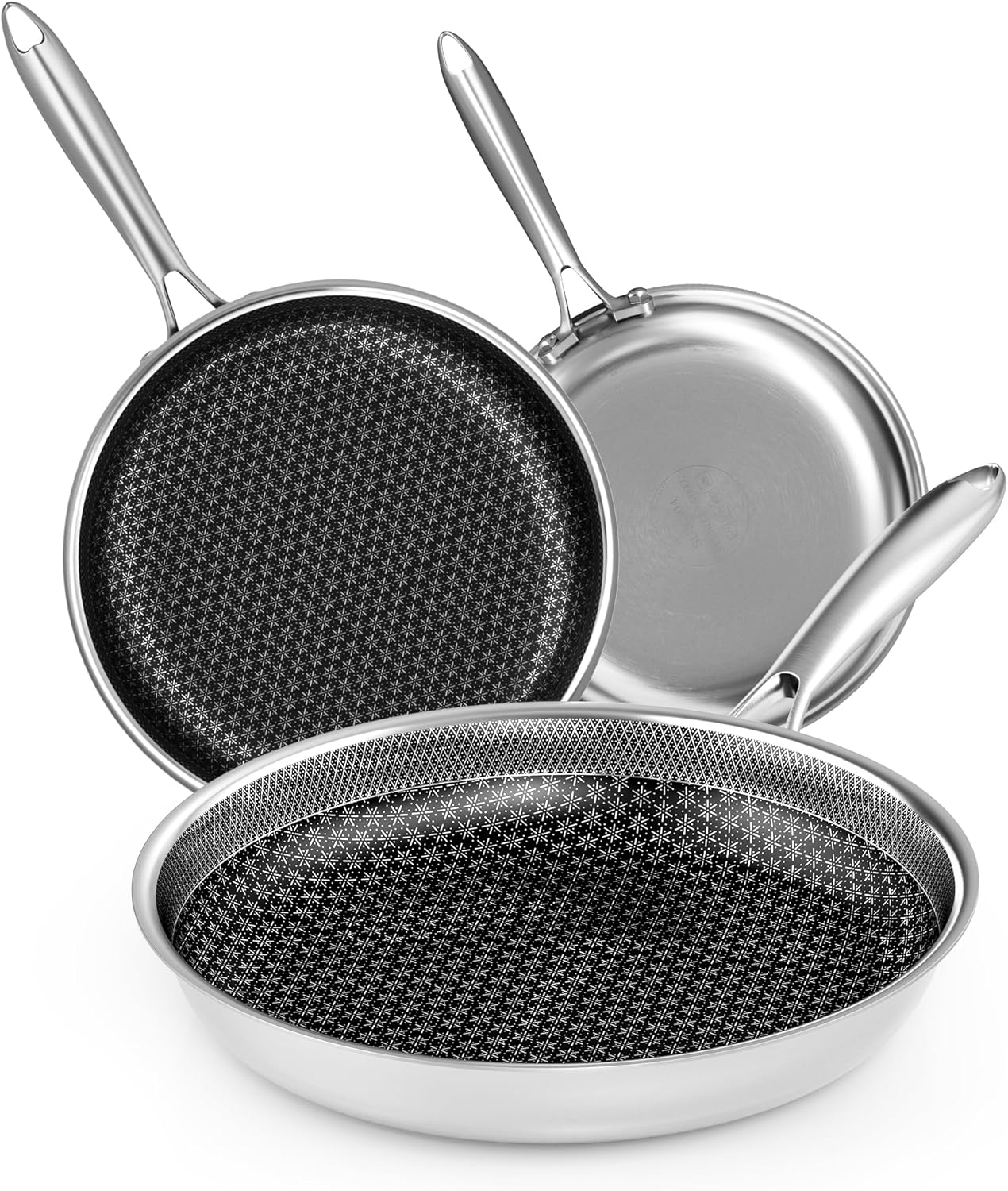 Riovarm Set Padelle Induzione Antiaderente Acciaio Inox