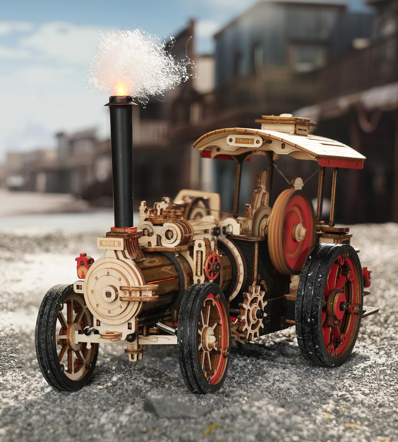 Rokr Puzzle 3D Legno Auto Motore a Vapore - immagine 7
