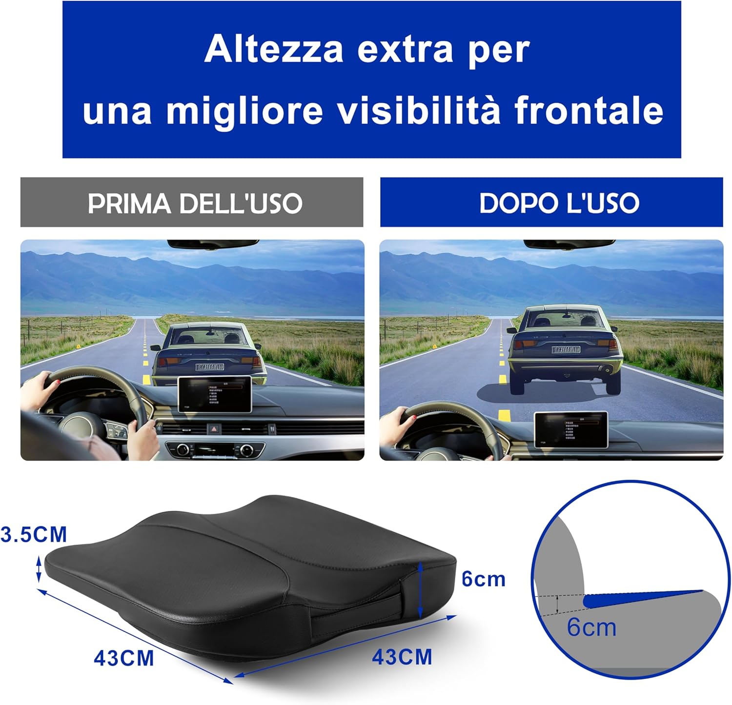 Qyilay Cuscino Ergonomico Auto Memory Foam - immagine 2