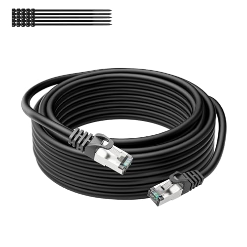 Cavo di Rete Cat 6A 60 Metri, Nero