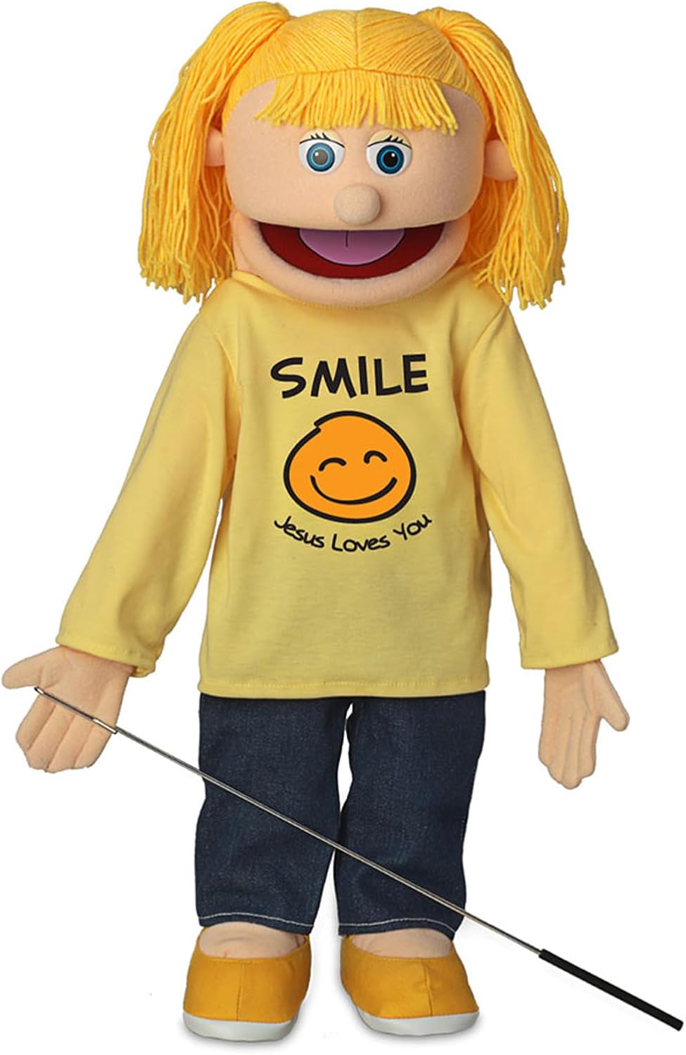 Smile Jesus Loves You | 25" Full Body Girl Puppet by Silly Puppets - immagine 1