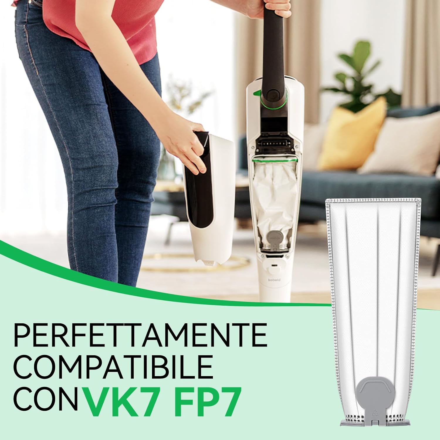 Sacchetti Folletto Compatibili VK7s VK7 FP7s FP7 - 15 pezzi - immagine 2