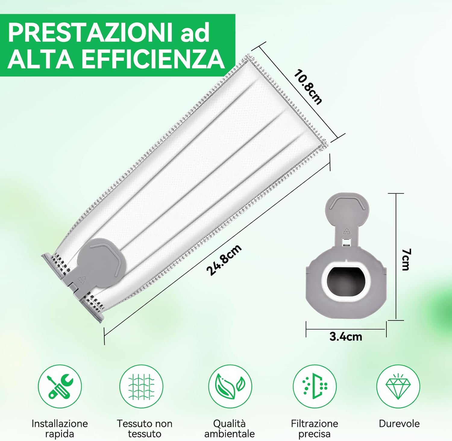 Sacchetti Folletto Compatibili VK7s VK7 FP7s FP7 - 15 pezzi - immagine 3