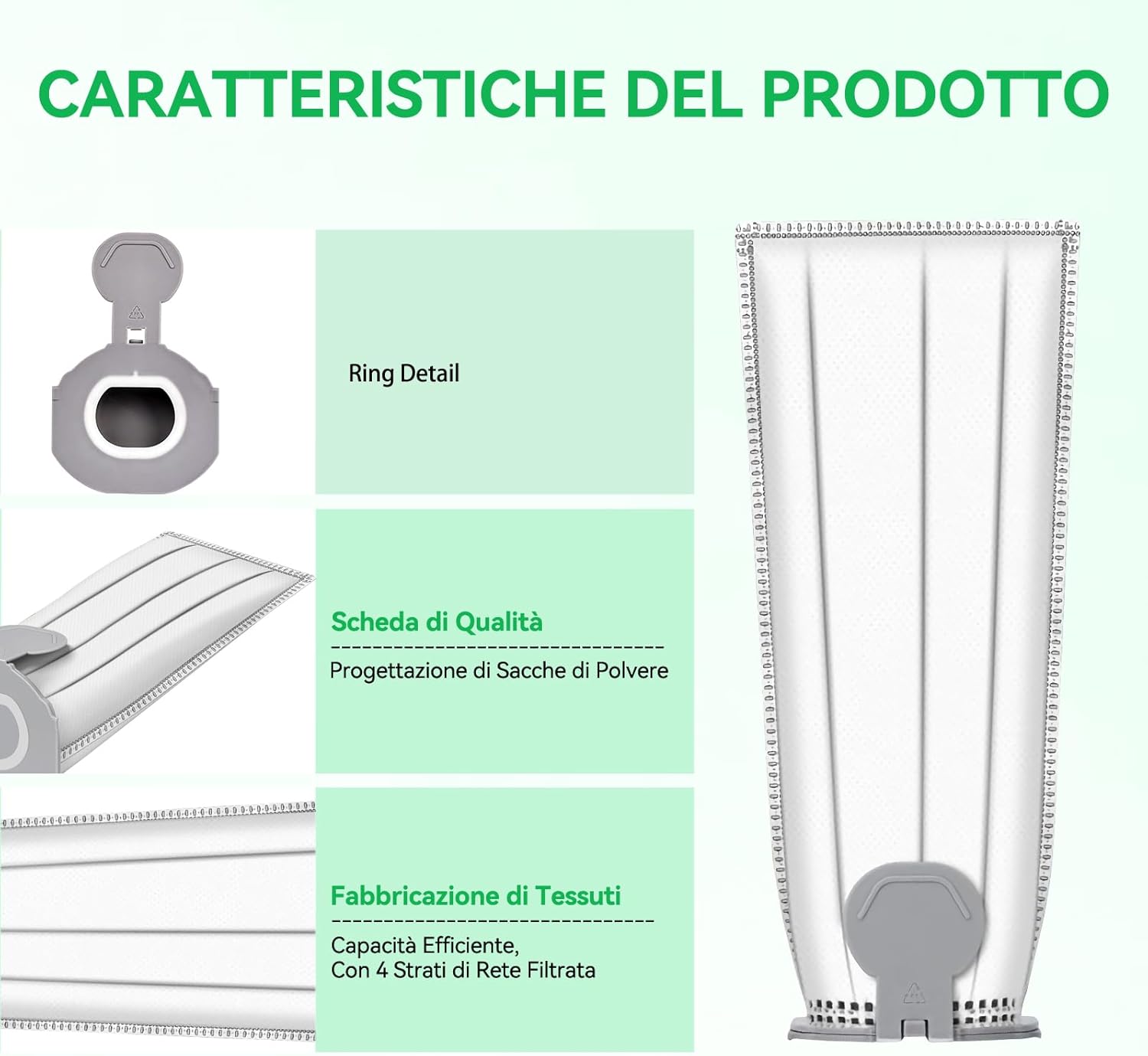 Sacchetti Folletto Compatibili VK7s VK7 FP7s FP7 - 15 pezzi - immagine 5