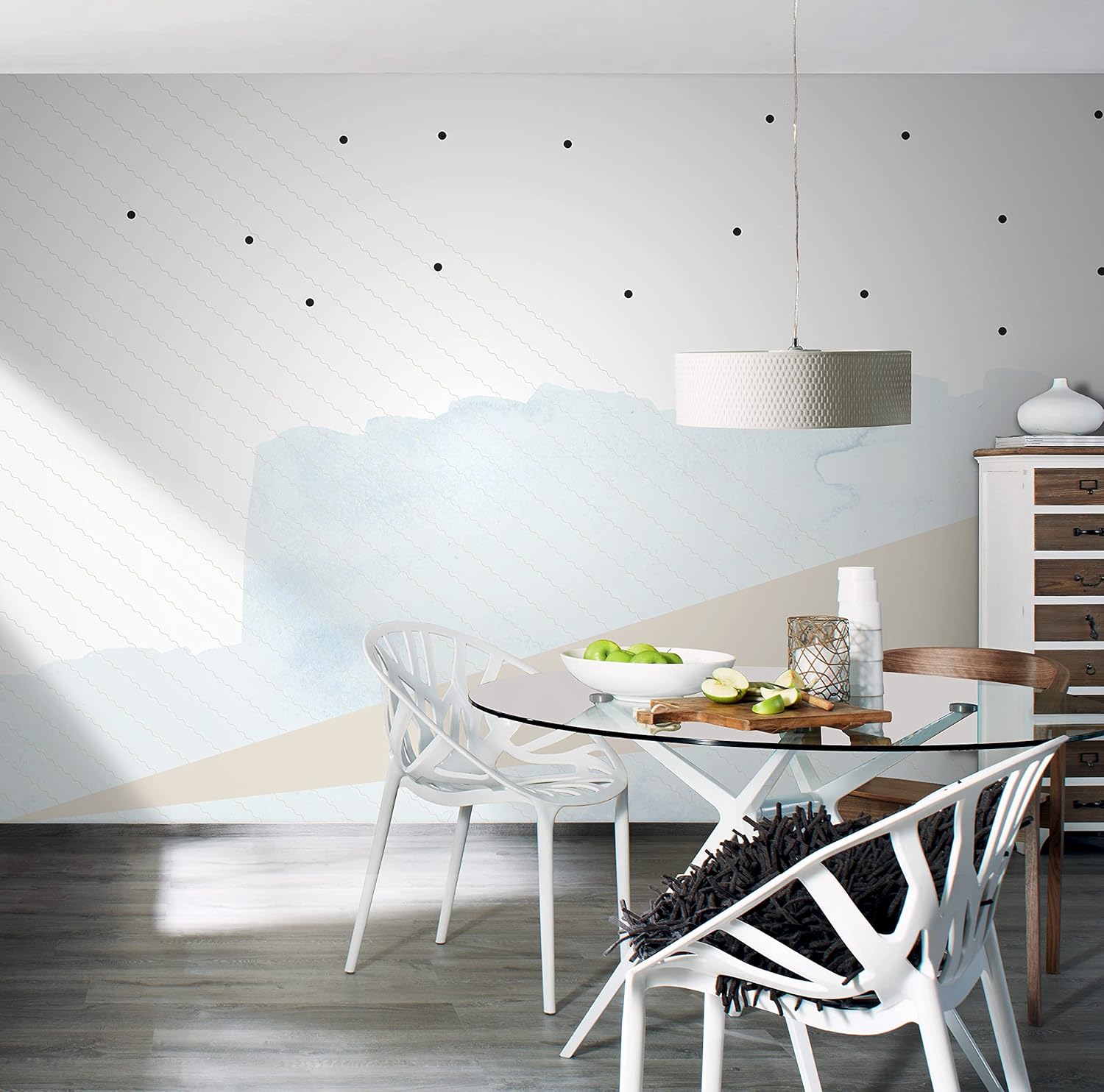 Rasch Carta da Parati Young Artists - Linee Geometriche Blu/Bianco - immagine 2