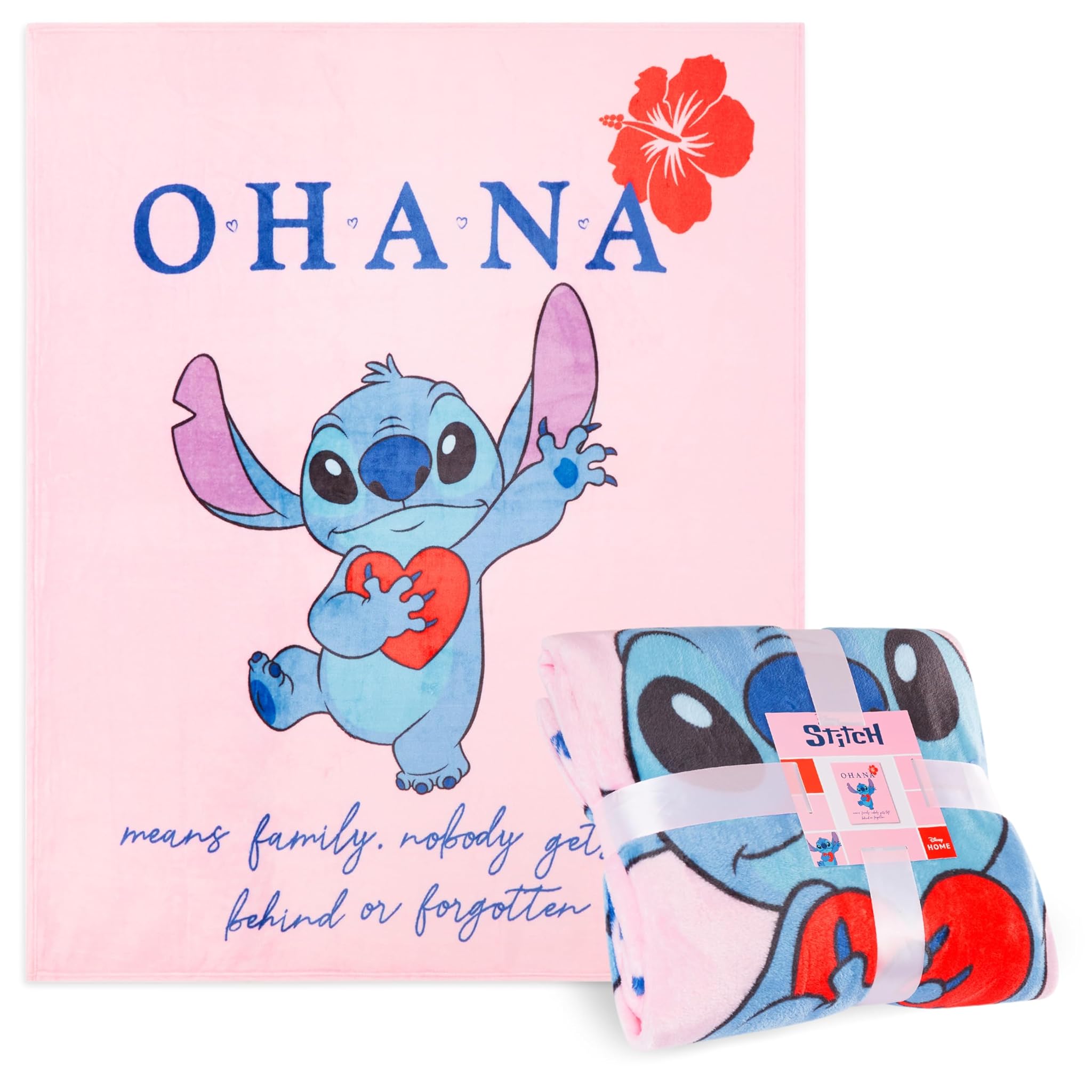Disney Stitch Coperta Pile Simpatica 150x130cm, Rosa
