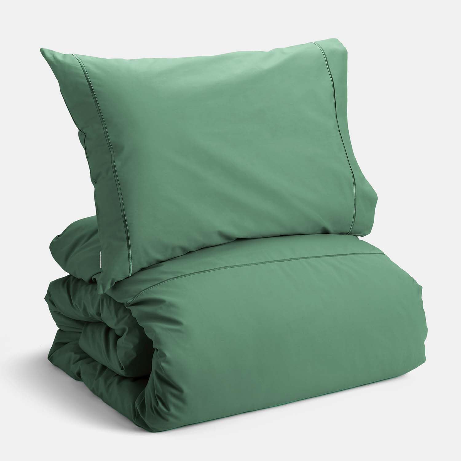 Bianca Plain Dyed Percale Jade Parure Copripiumino - immagine 1
