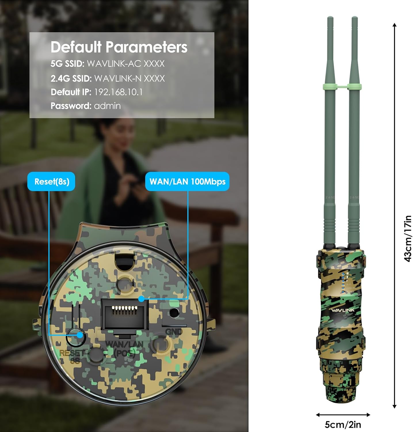 Ripetitore WiFi Esterno Wavlink AC1200 Mesh - immagine 8