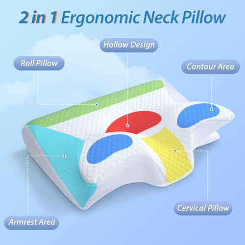 Homca Cuscino Ortopedico 2 in 1 Memory Foam 60x40cm - immagine 3