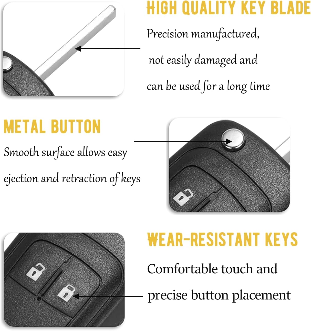 Slshibo Guscio Chiave Opel 2 Tasti con Lama, 2 Pezzi - immagine 2