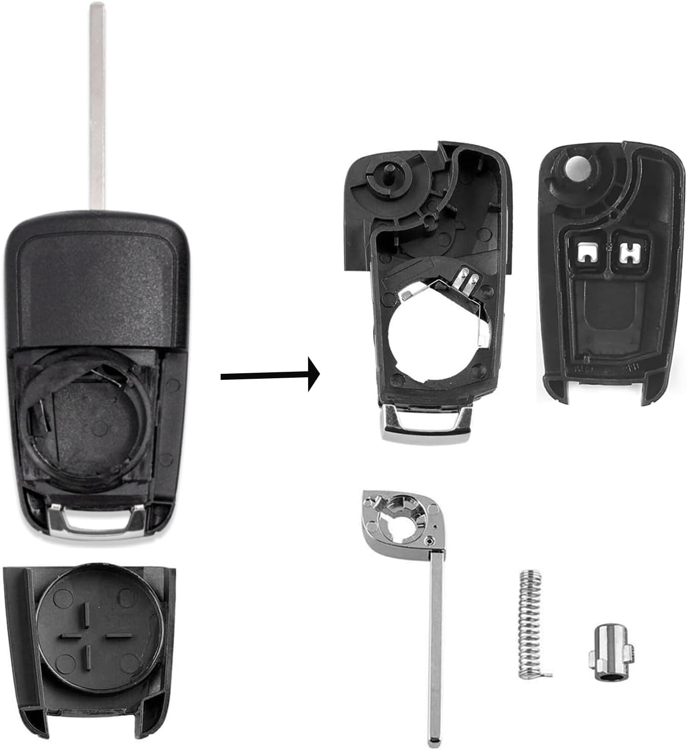 Slshibo Guscio Chiave Opel 2 Tasti con Lama, 2 Pezzi - immagine 5