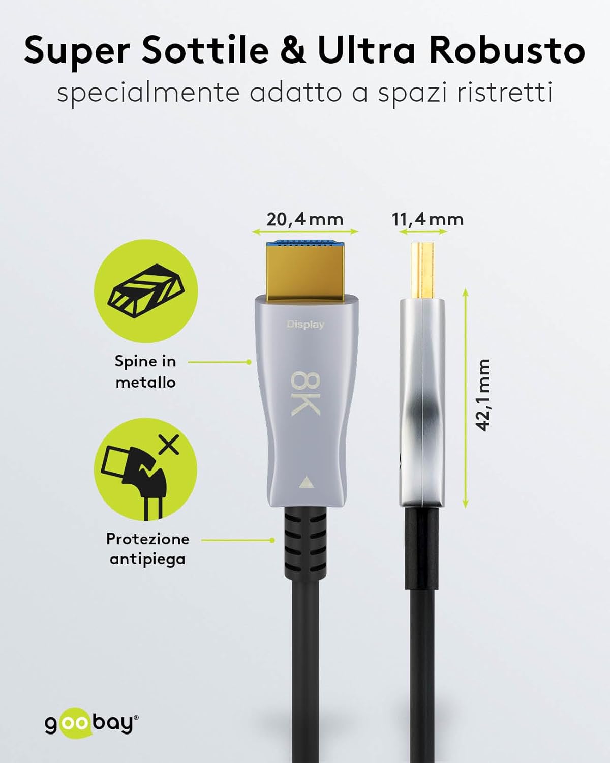 Goobay Cavo Ottico Ibrido HDMI Ultra High-Speed 10 Metri - immagine 5