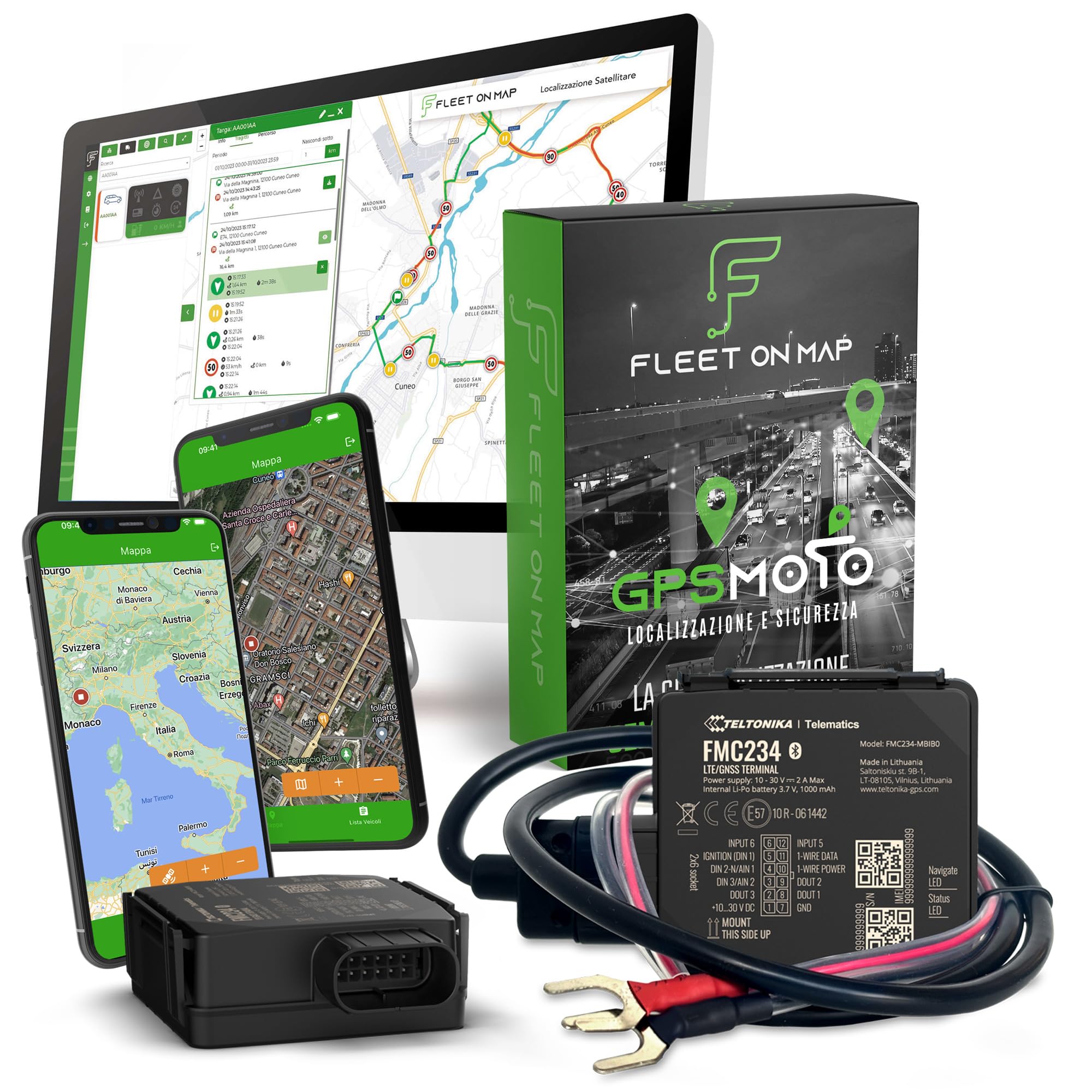 GPSMOTO Localizzatore GPS 4G per Moto con APP