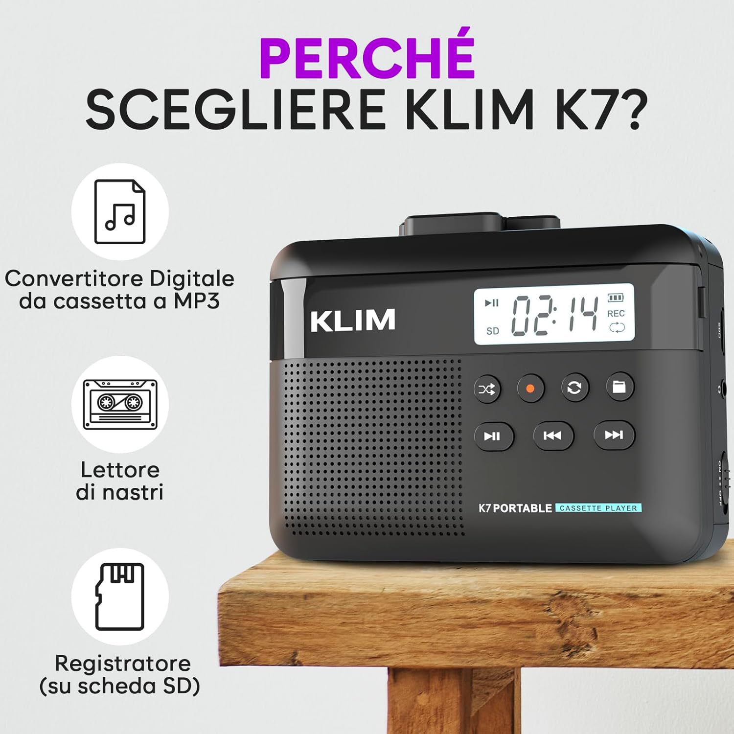 K7 Cassette Player - Convertitore Cassette MP3 - immagine 2