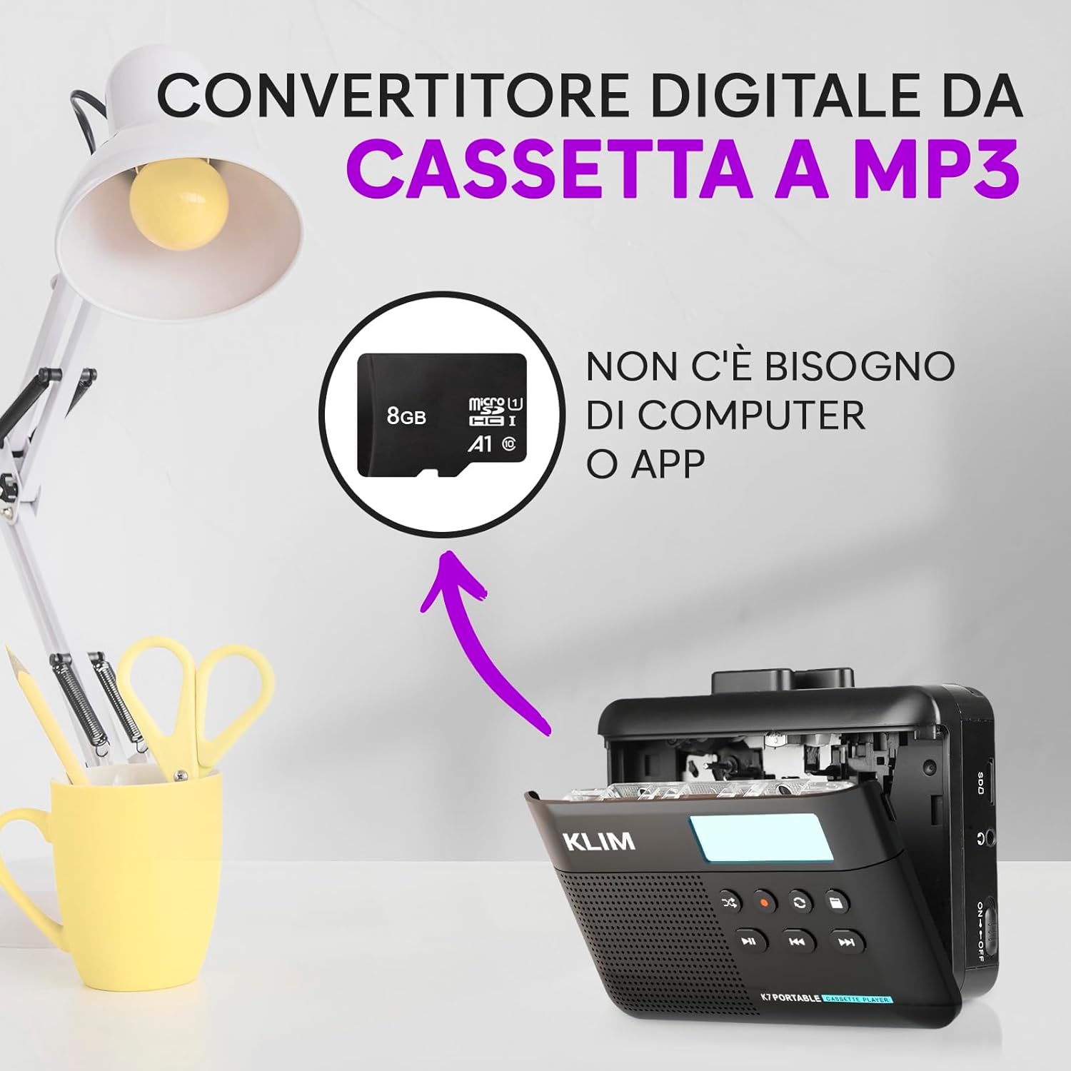K7 Cassette Player - Convertitore Cassette MP3 - immagine 3