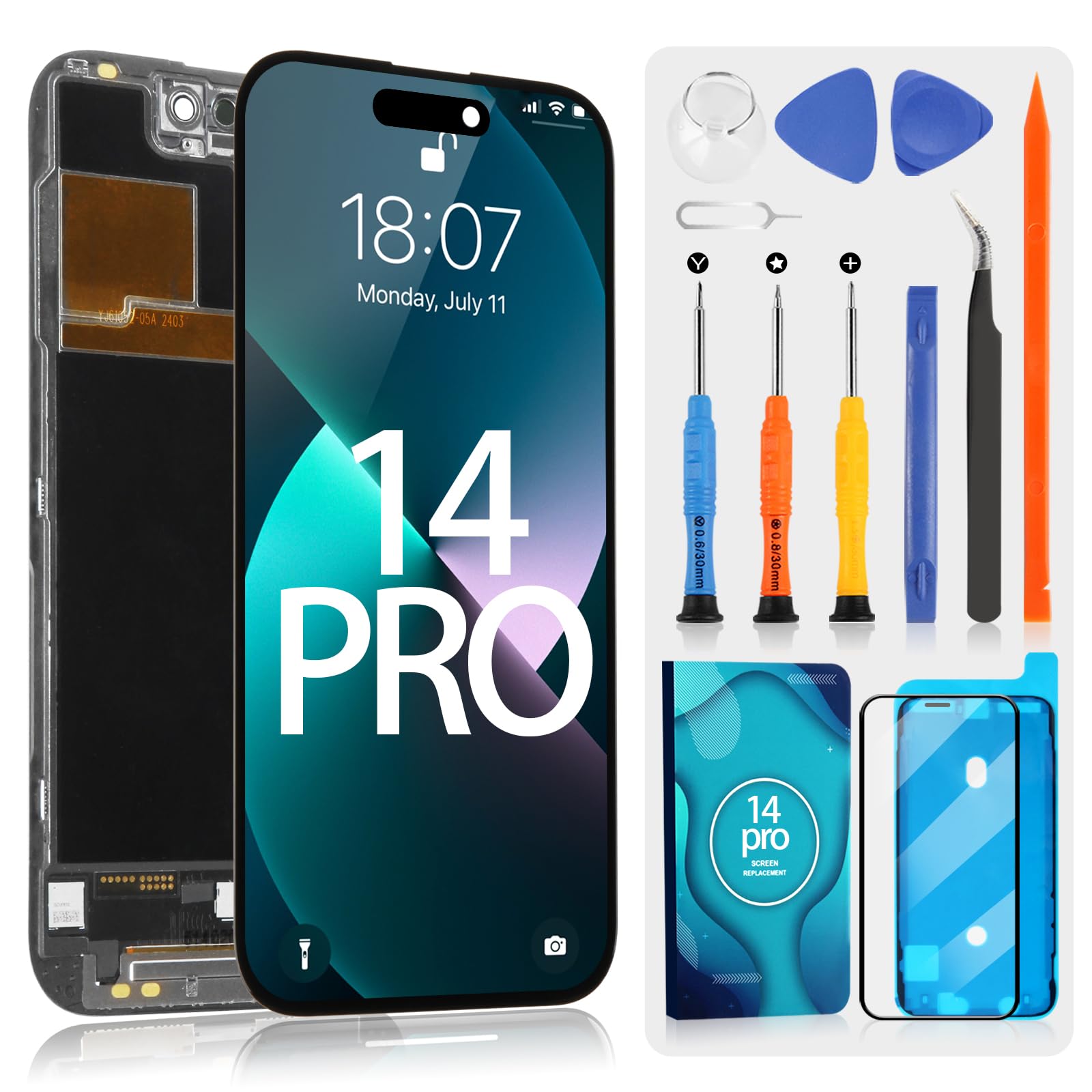 Schermo LCD di Ricambio per iPhone 14 Pro 6.5", Nero