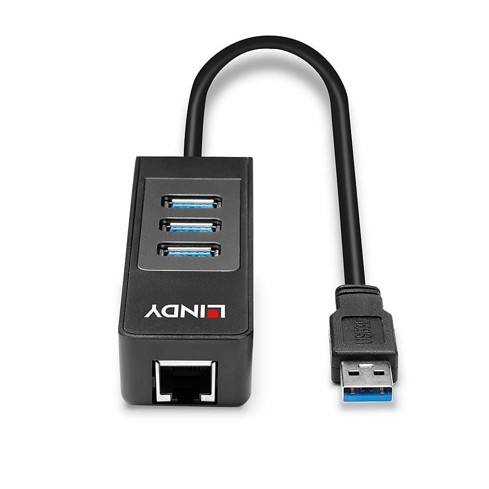 Lindy 43176 Adattatore USB 3.1 Gigabit Ethernet & Hub