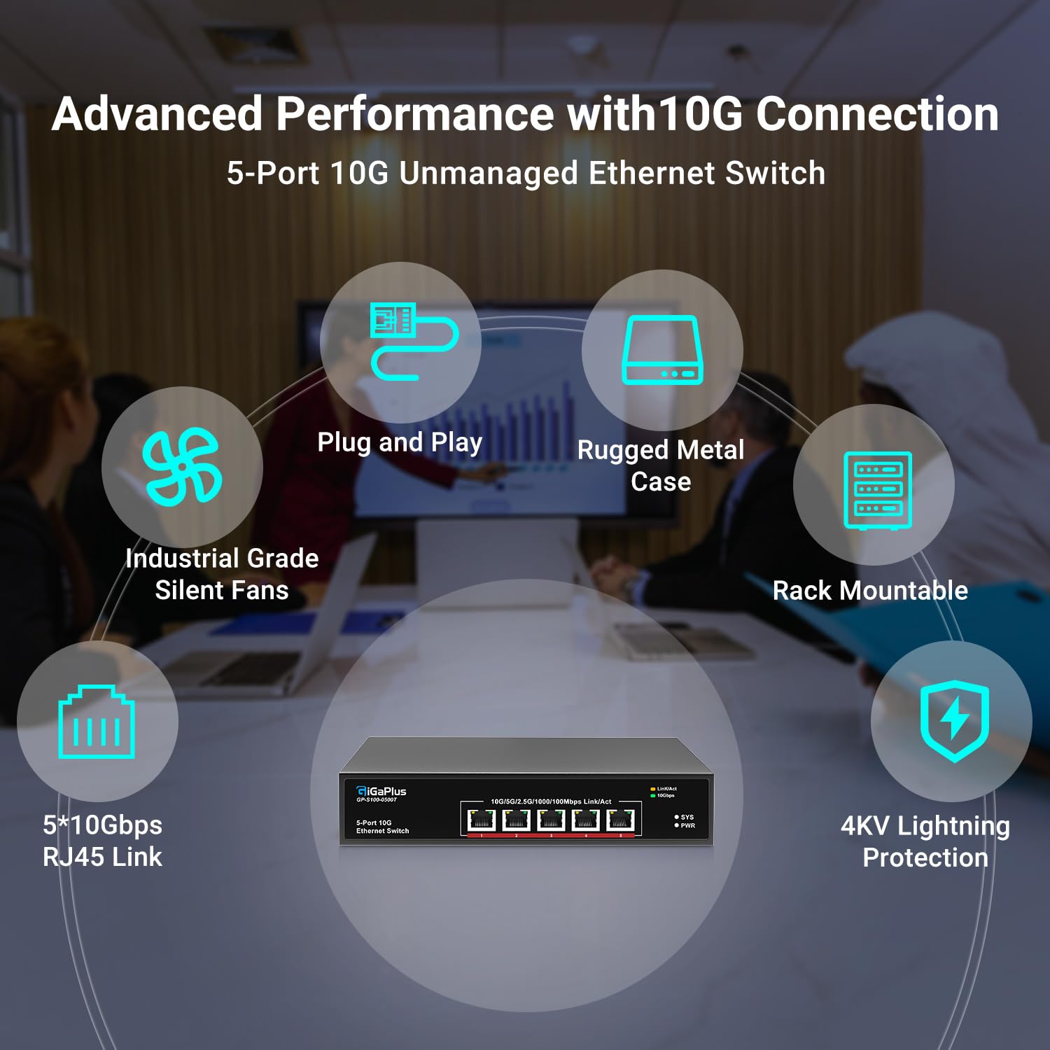 Switch Ethernet 5 porte 10 Gb Gigaplus - immagine 4