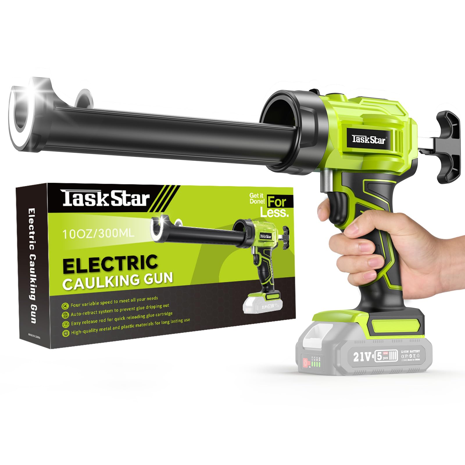 TaskStar Pistola Silicone a Batteria con Luce-LED