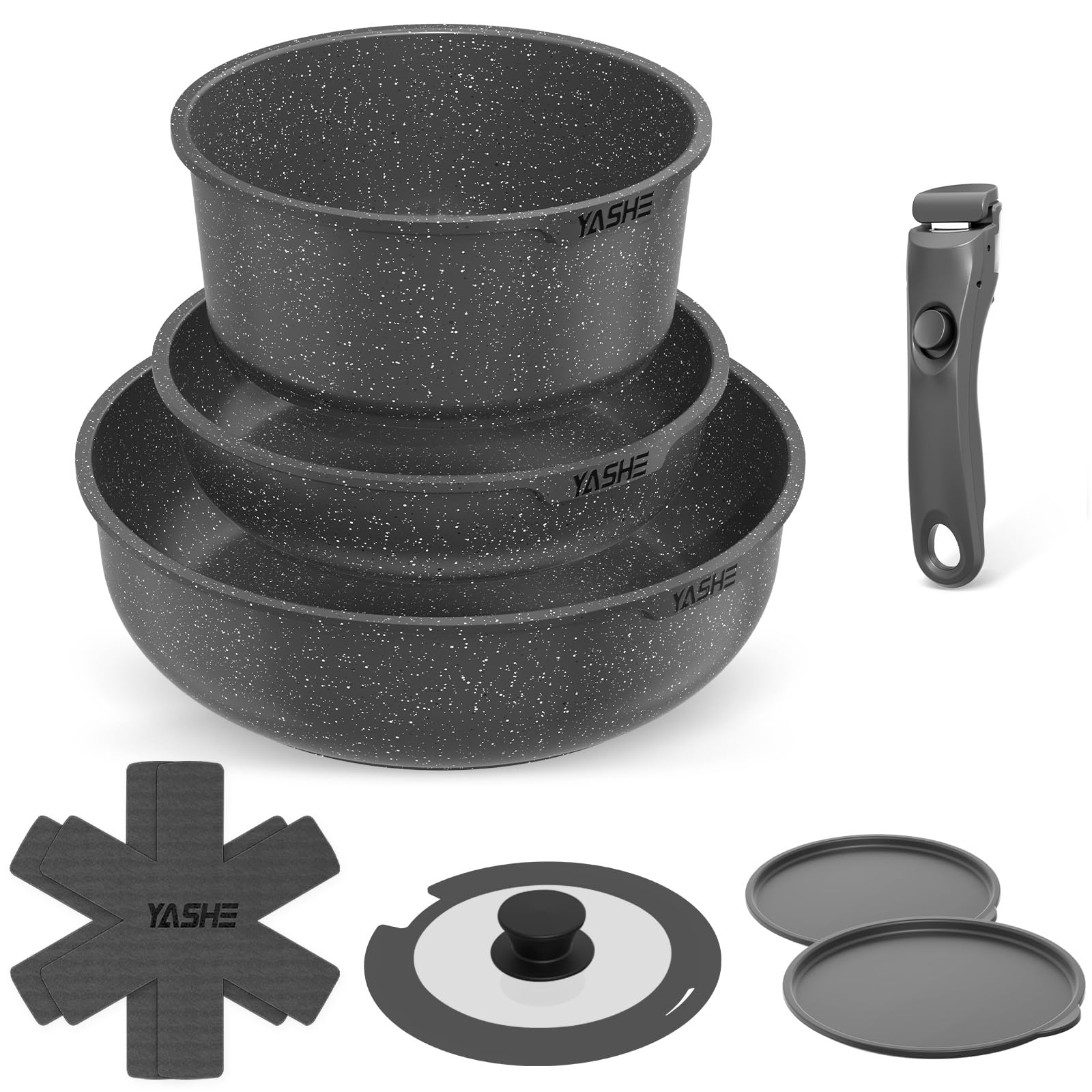 Yashe Batteria Pentole 9 Pezzi Antiaderente