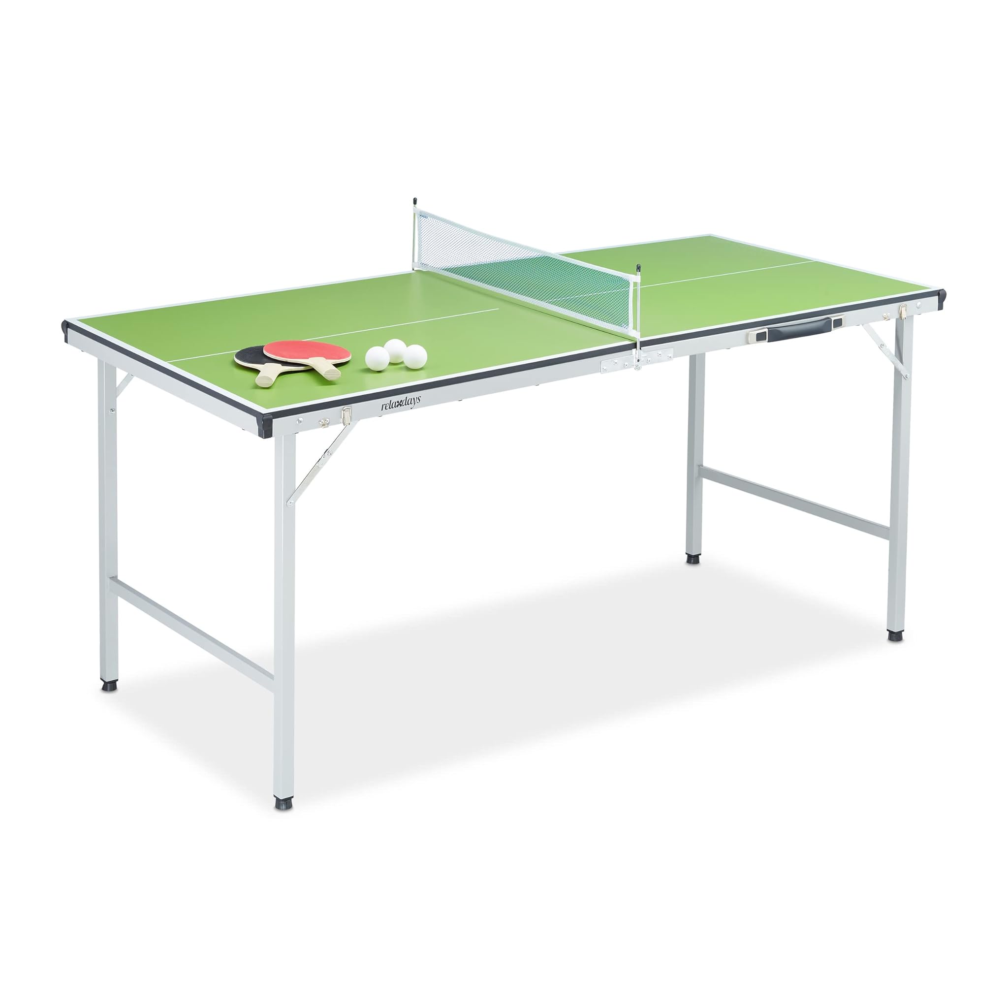 Relaxdays Tavolo da Ping Pong Pieghevole 70x70x150cm, Nero