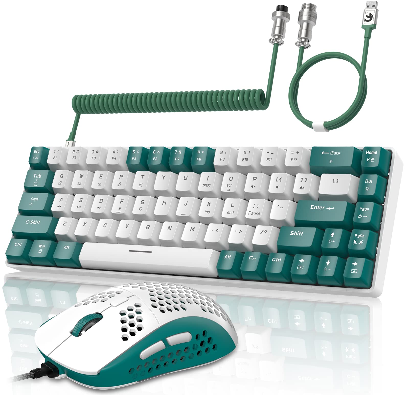 Yindiao T8 Combo Tastiera e Mouse Gaming RGB, Verde