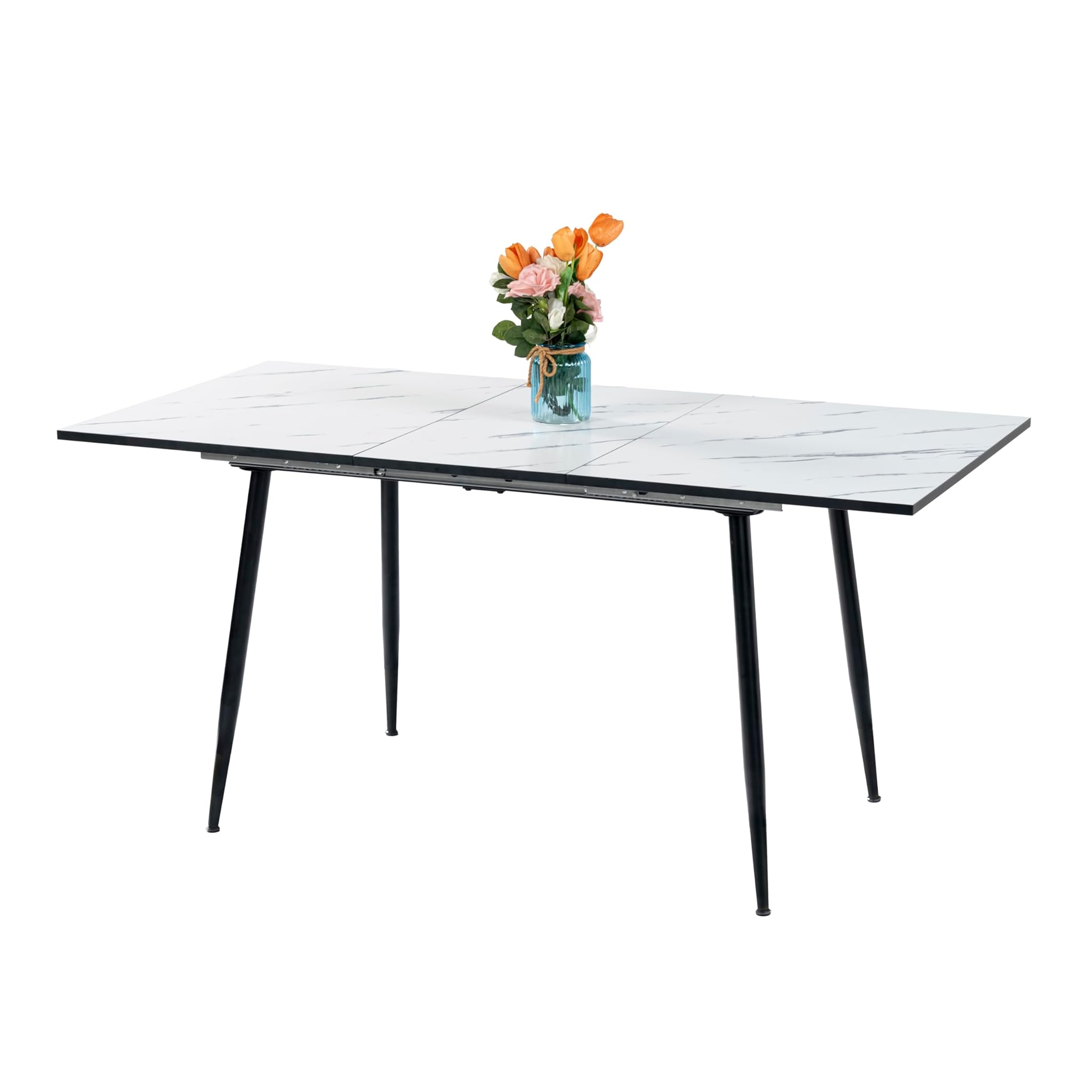 Furniturer Tavolo da Pranzo Allungabile L-120-160 cm