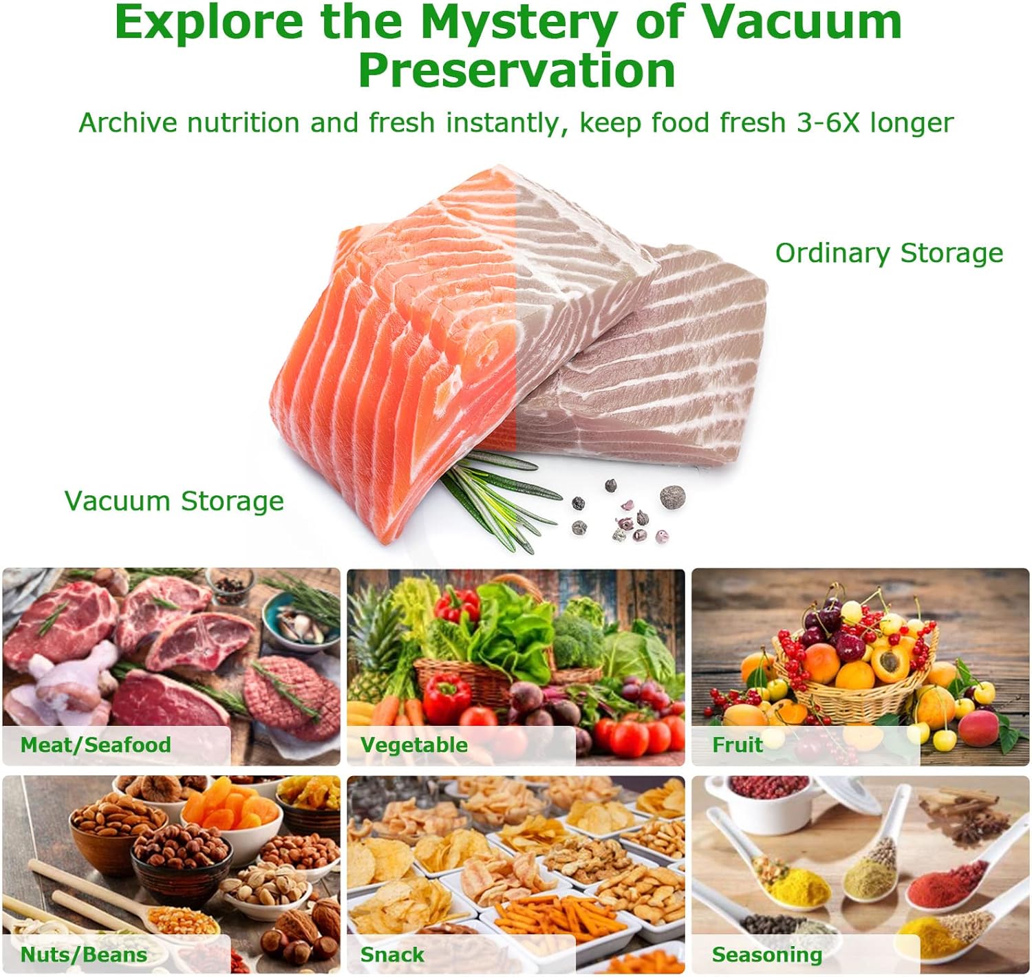 Vihoom Sacchetti Sottovuoto Alimenti 6 Rotoli - immagine 5