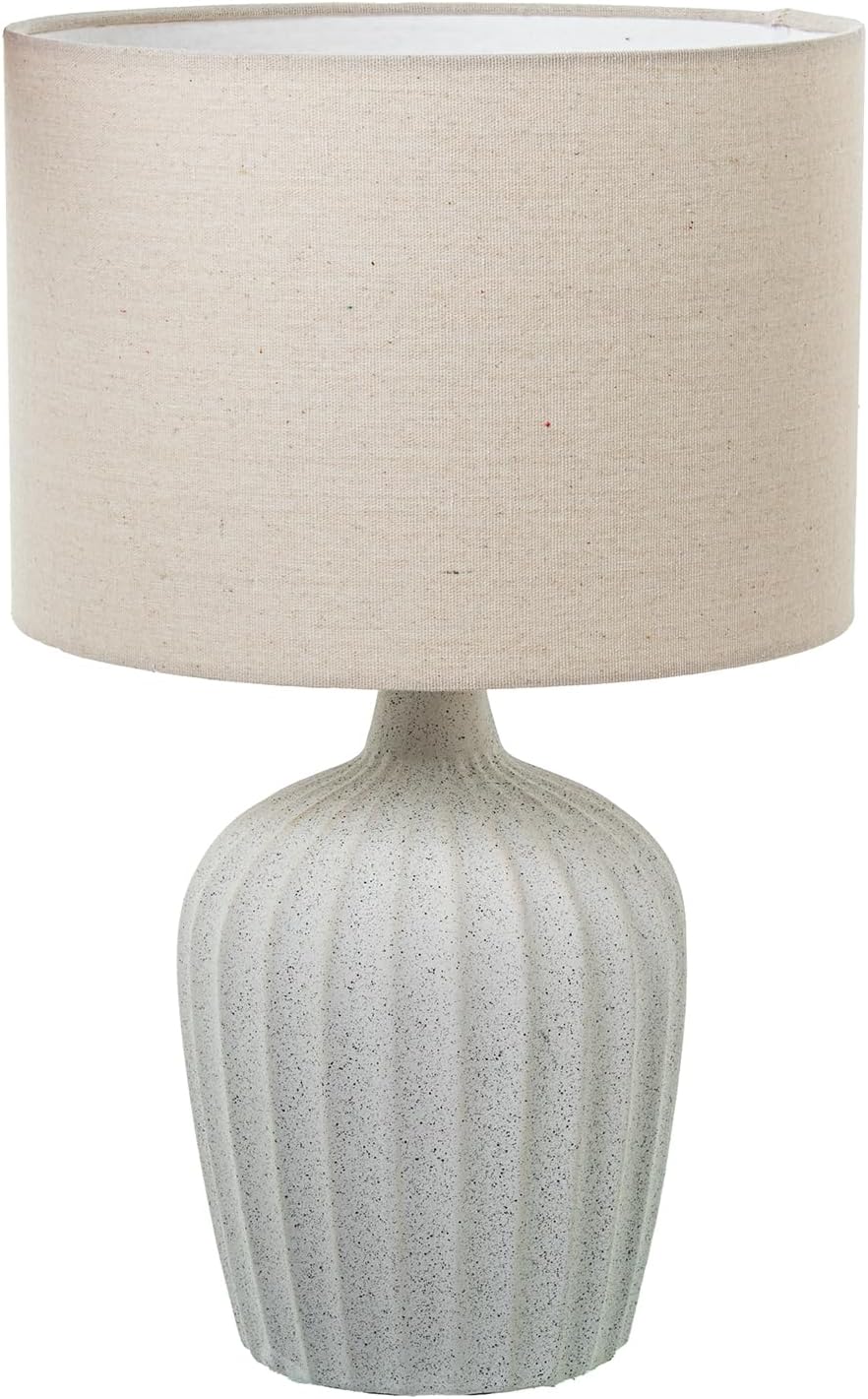 LÁMPARA SOBREMESA CERÁMICA BEIGE, 1XE14 MAX.40W_°28X47CM BASE:°18X25CM