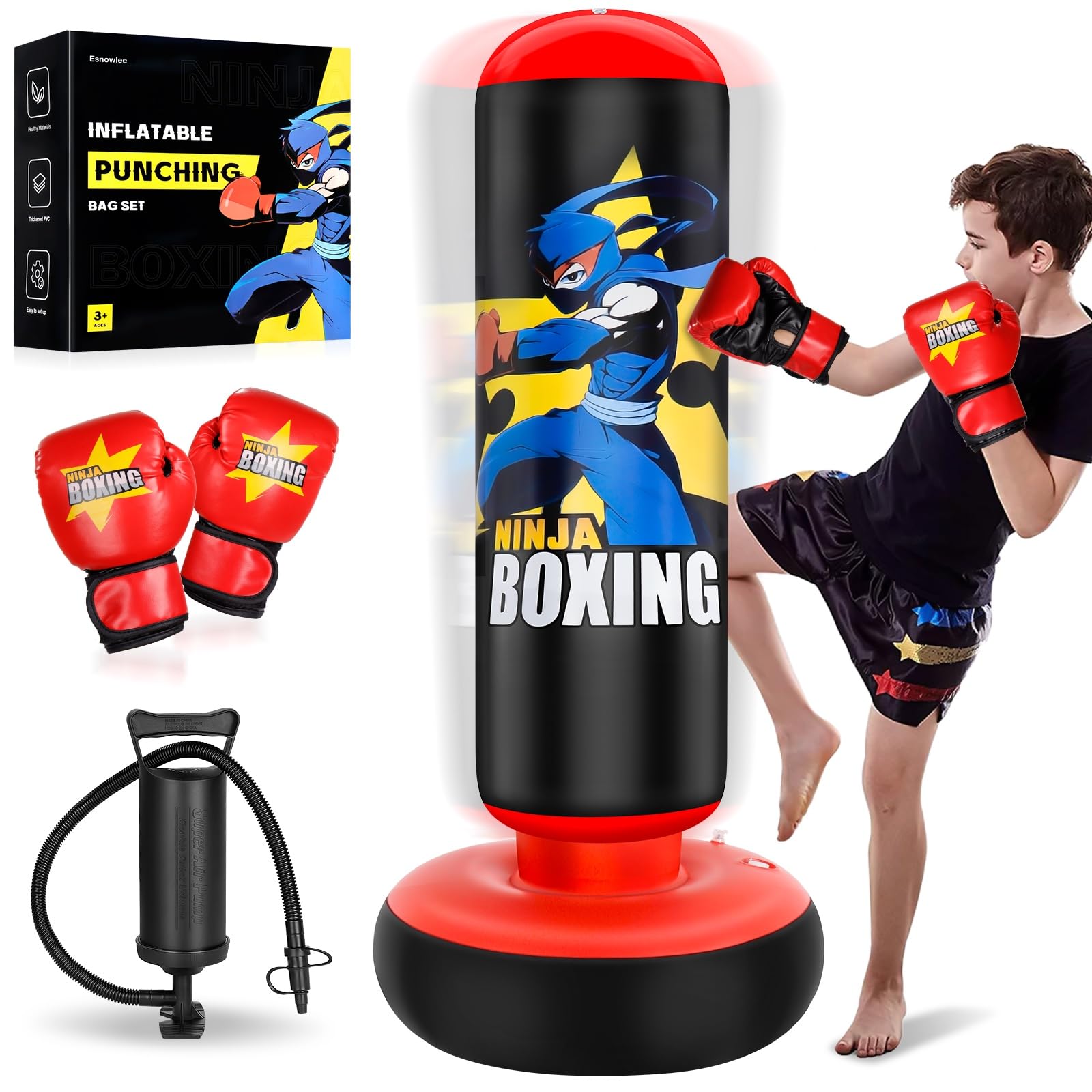 Sacco da Boxe Gonfiabile per Bambini 168cm