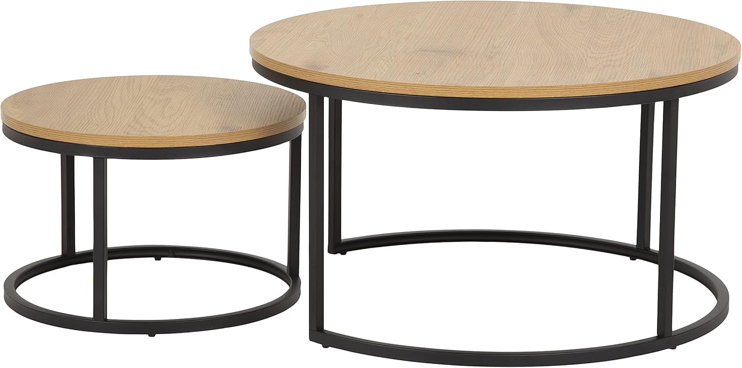 Ac Design Furniture Spencer Tavolino da Caffè, Naturale/Nero - immagine 3