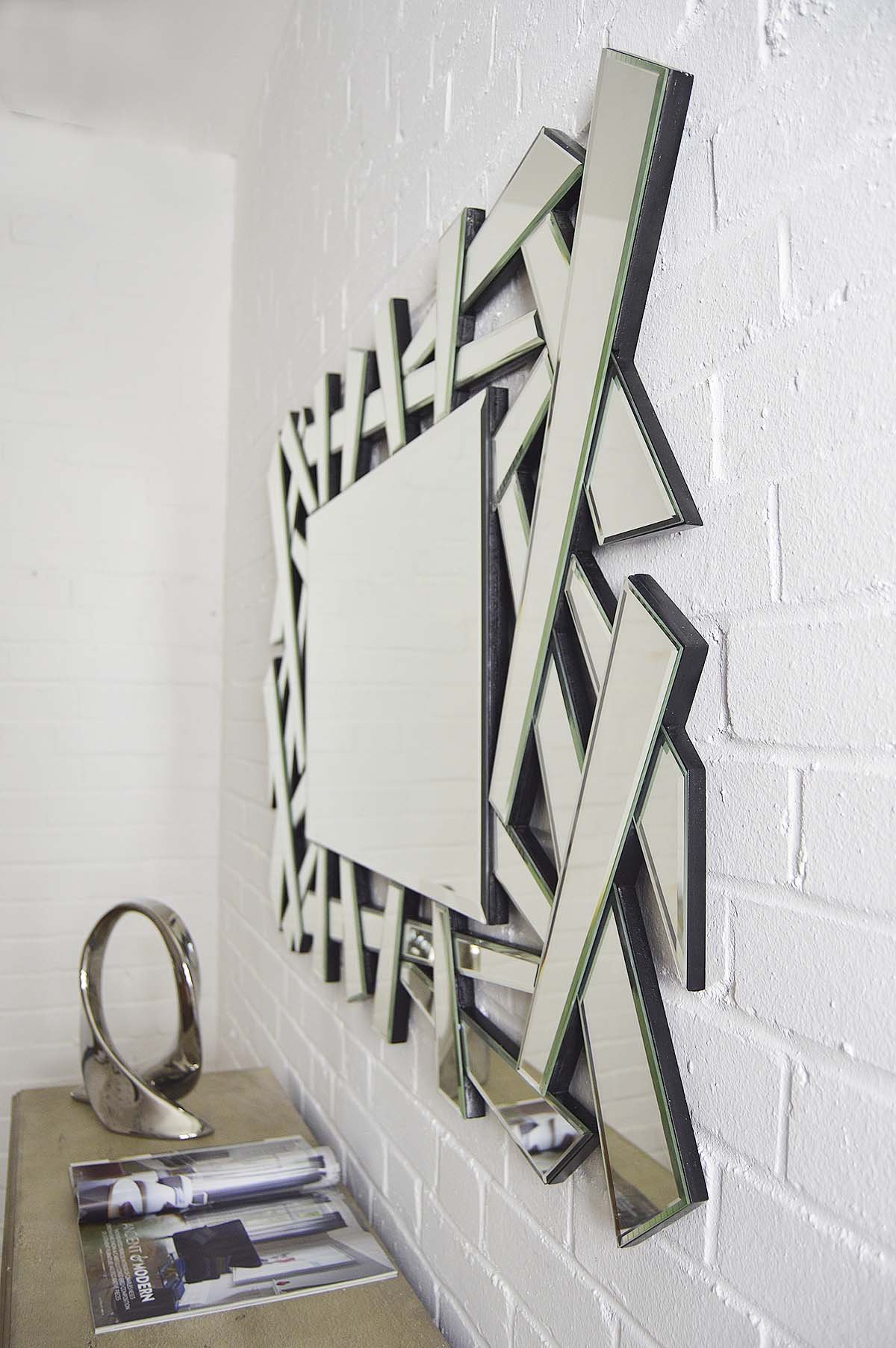 Milton Manor - Specchio veneziano moderno, multipezzo, 81 cm x 120 cm