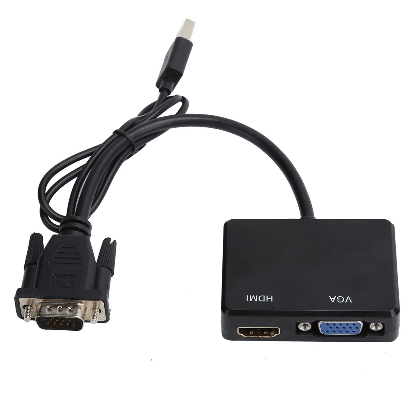 Adattatore VGA a HDMI VGA, Convertitore Splitter HDMI da VGA a VGA Supporto Adattatore Doppio Display, Supporto Adattatore Doppio Display, Adattatore HDMI VGA per Computer, Monitor, Proiettore(Nero)