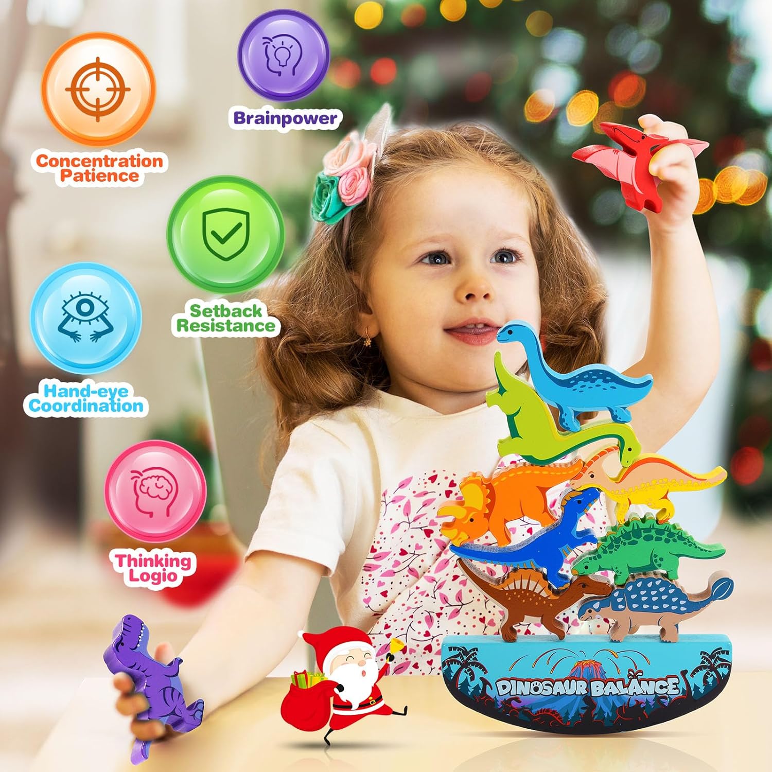 DejaNard Dinosauro Giocattolo in Legno per Bambini 3-6 Anni - immagine 2