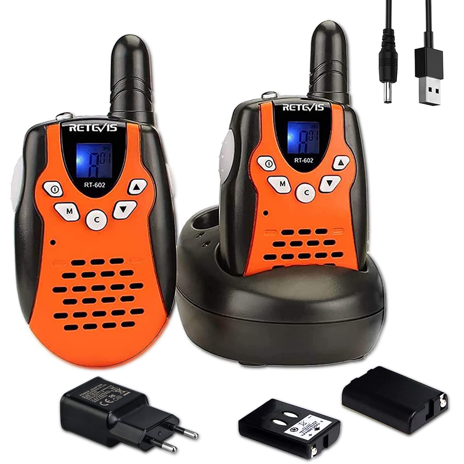 Retevis RT602 Walkie Talkie Ricaricabile Bambini (Arancione)