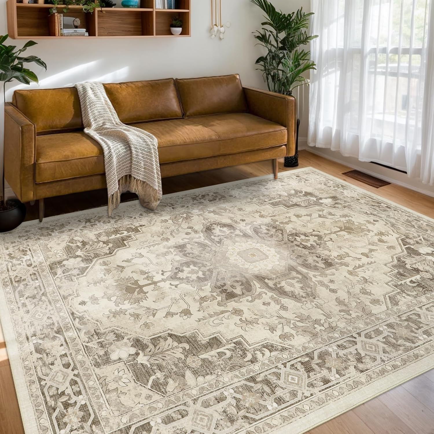 Homcomodar Tappeto Salotto Moderno 160x230cm, Marrone