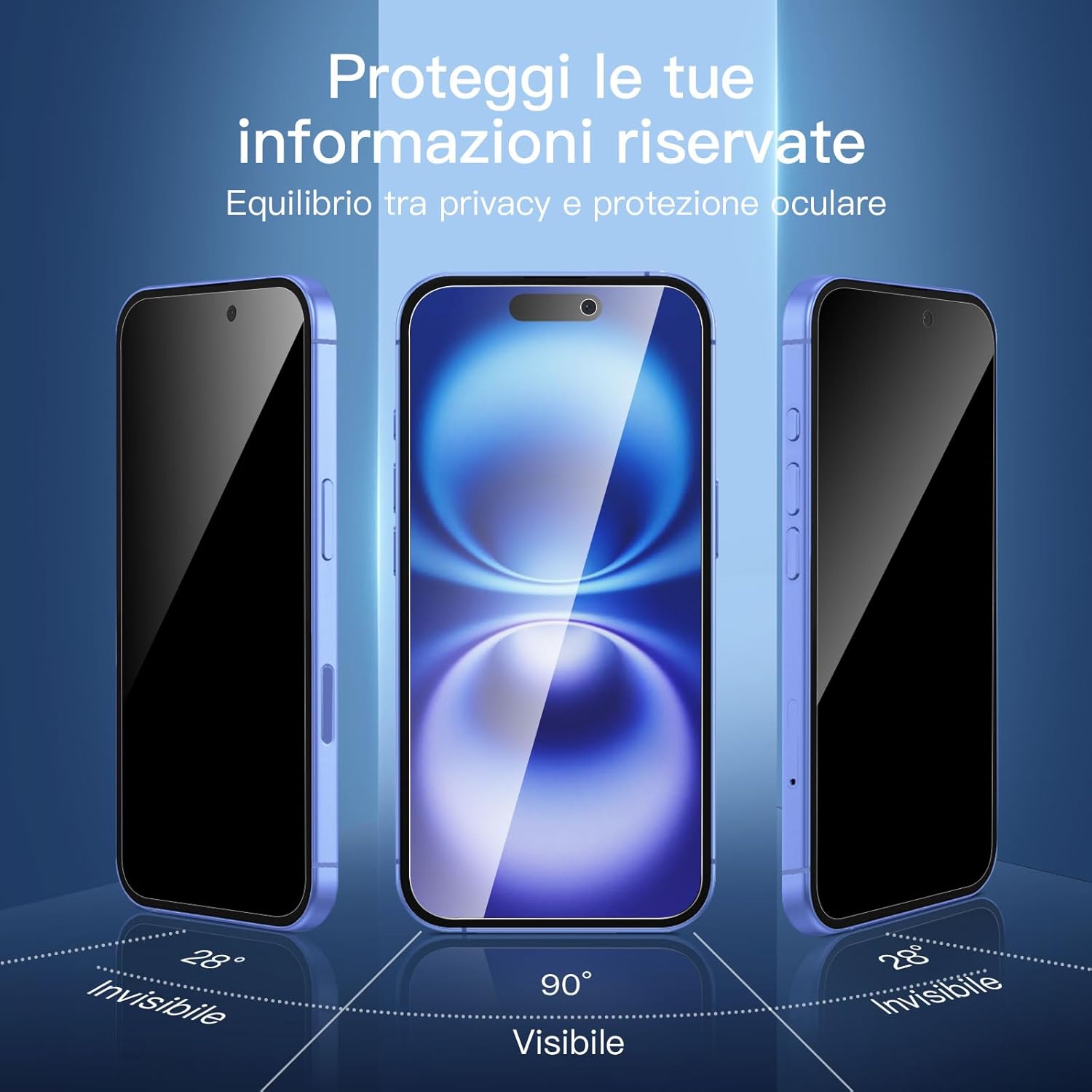 New'c 2x Pellicola Privacy iPhone 16 (6.1") + 2x Fotocamera - immagine 4
