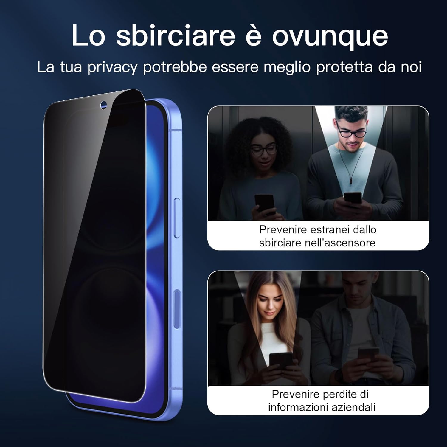 New'c 2x Pellicola Privacy iPhone 16 (6.1") + 2x Fotocamera - immagine 5